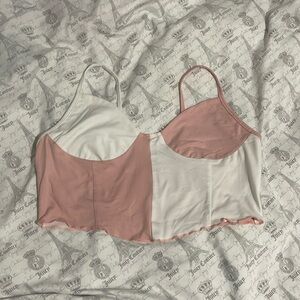 *never worn* shein corset style mismatched crop top